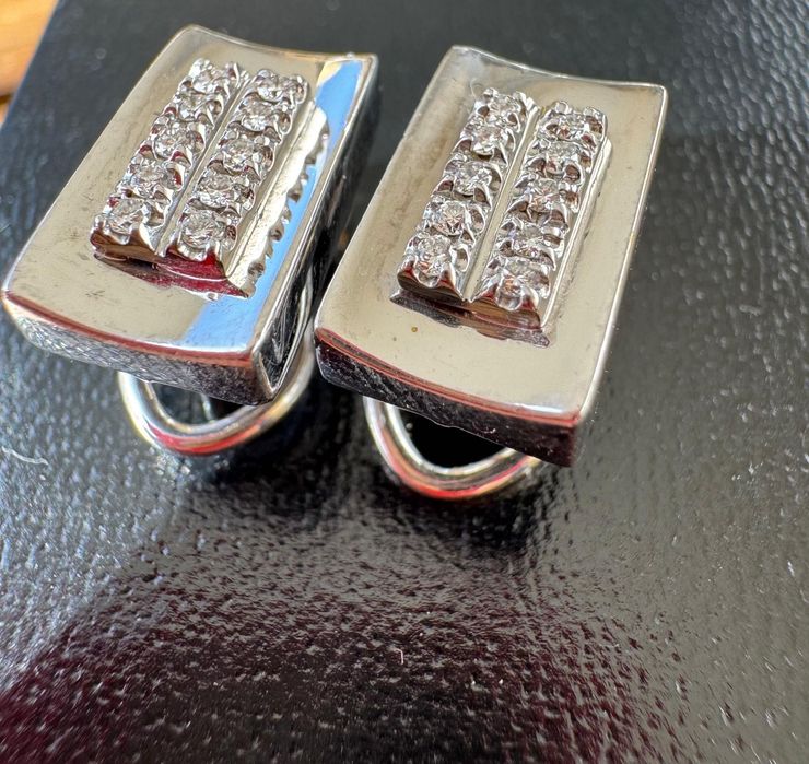 Brincos de Ouro 750 (18k) com Diamantes Naturais