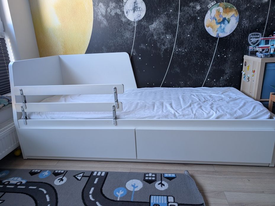 Rozkładane łóżko IKEA FLEKKE  białe 200 x 80 cm