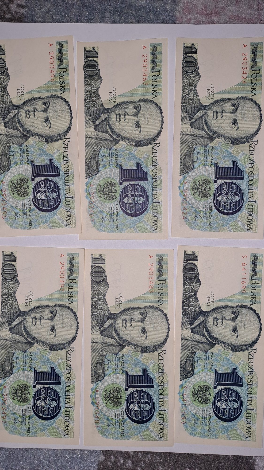 Banknoty 10 zl 1982 prl