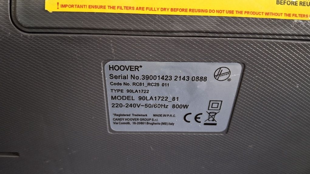 Odkurzacz bezworkowy Hoover Reactiv RC81 (99)