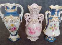 3 wazoniki porcelana Czechy