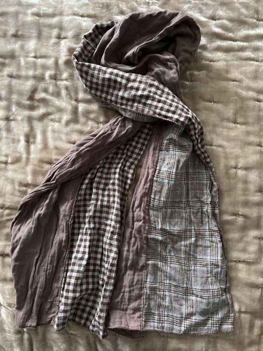 Bawelniany szal w kratkę