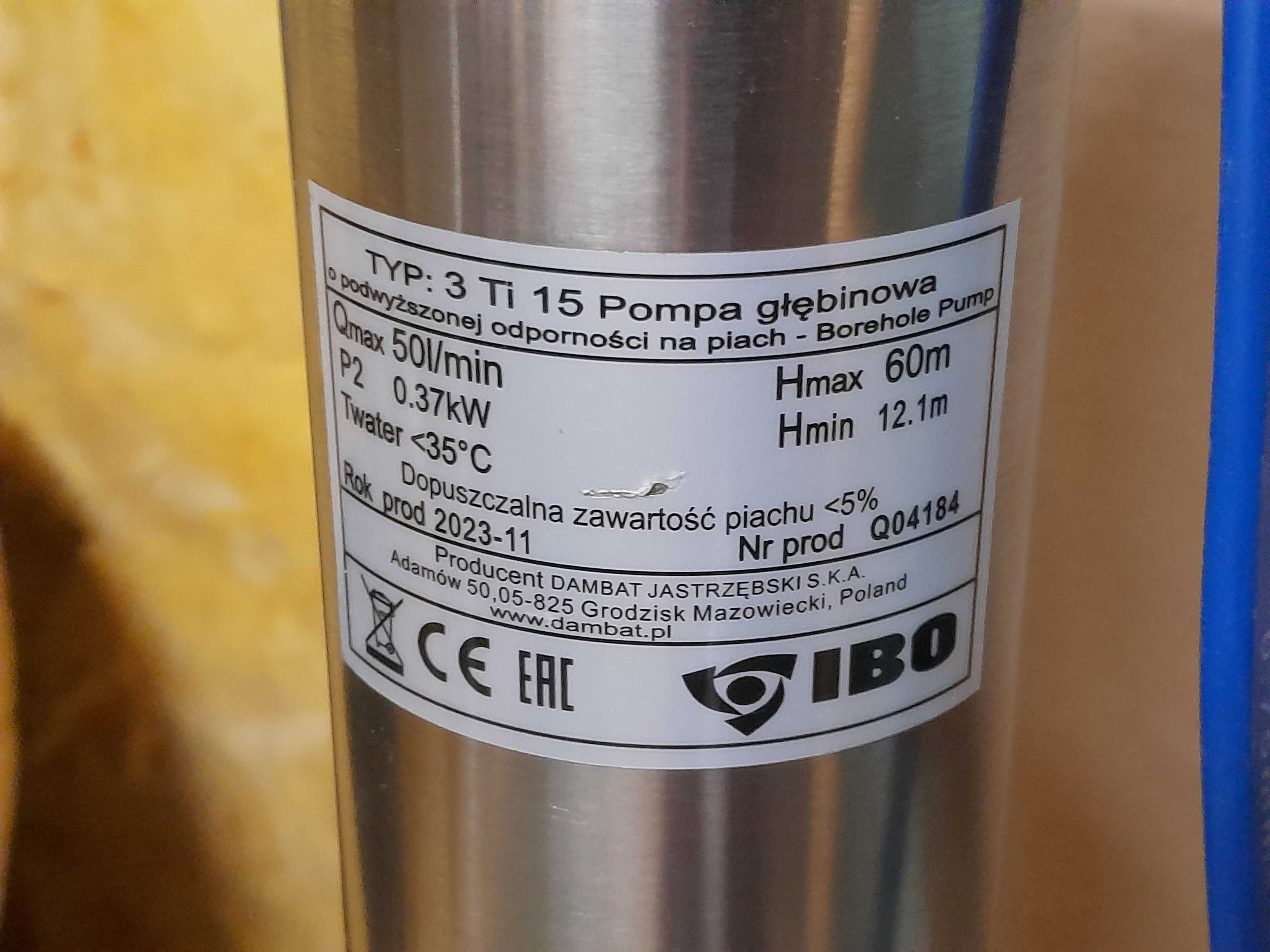 Zestaw pompa IBO 3 Ti 15 230V antypiaskowa + falownik IVR-08