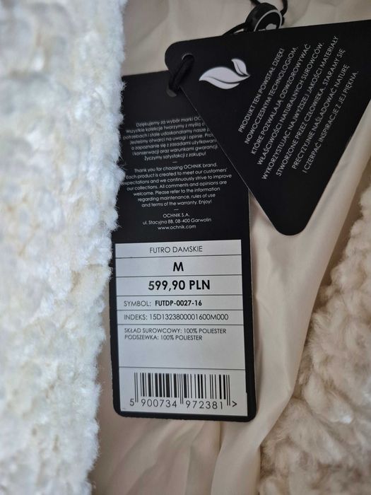 Śliczne futerko marki Ochnik R   M-L nowe