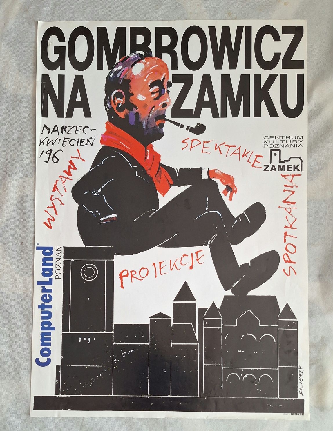 Plakat Gombrowicz na zamku Poznań 96