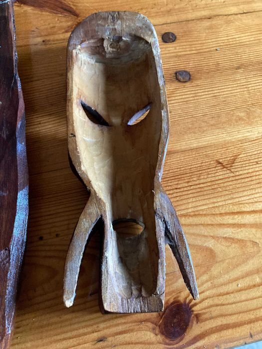 3x Maska afrykańska z drewna diabeł szaman zestaw