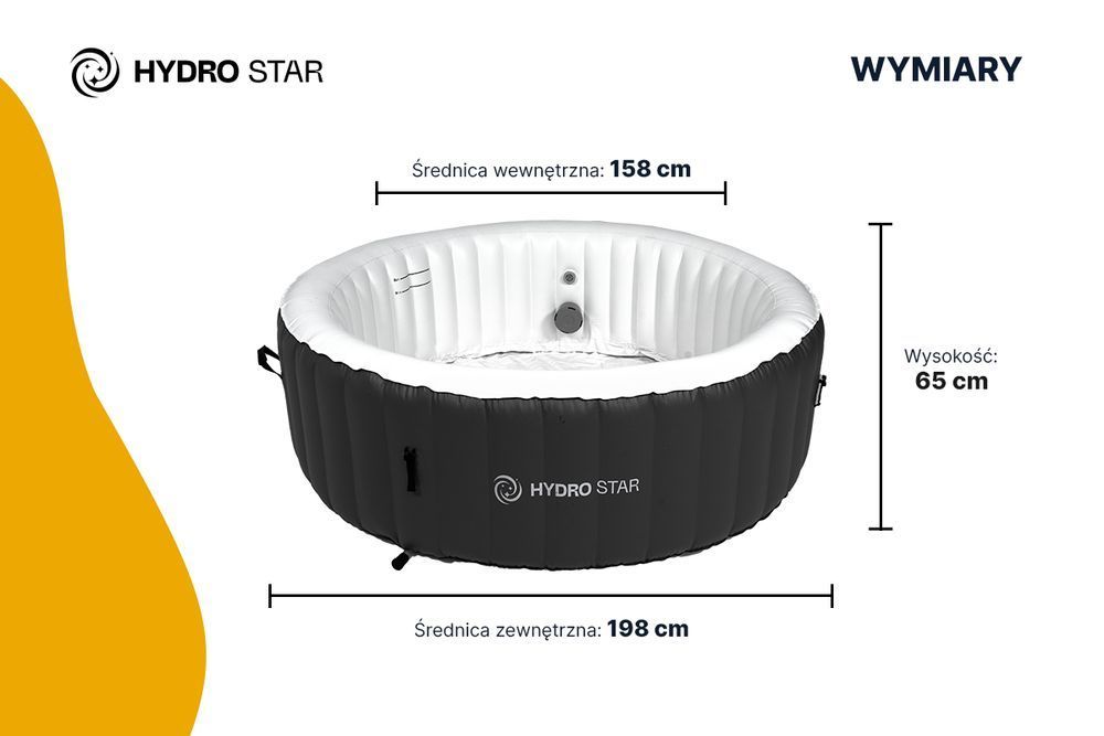 HYDRO STAR spa ogrodowe jacuzzi basen HORIZON SZARY okrągły