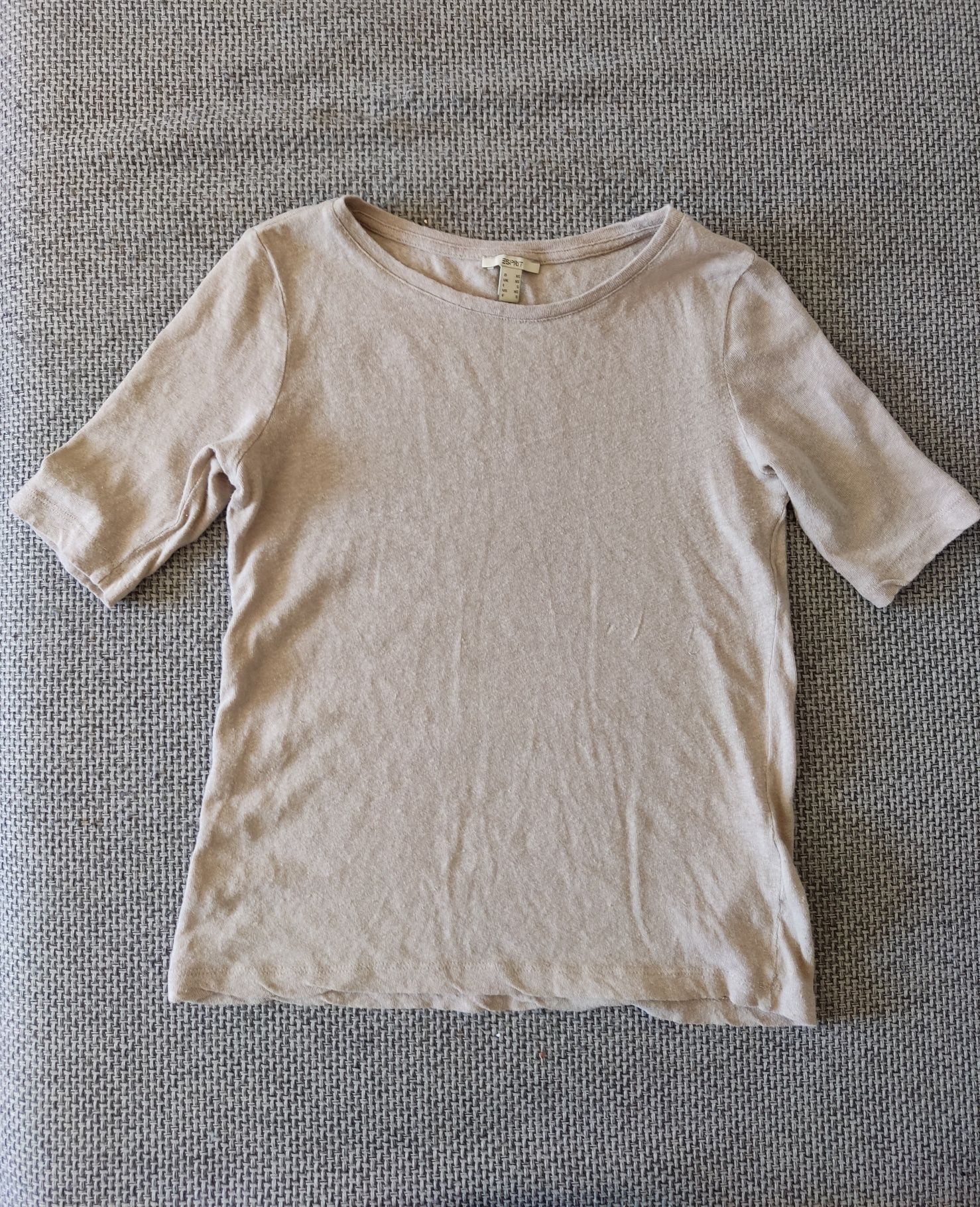 T-shirt lniany beżowy Esprit 34/XS