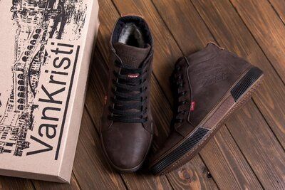 Мужские зимние ботинки Levi's Мужские зимние кожаные кроссовки Levi's