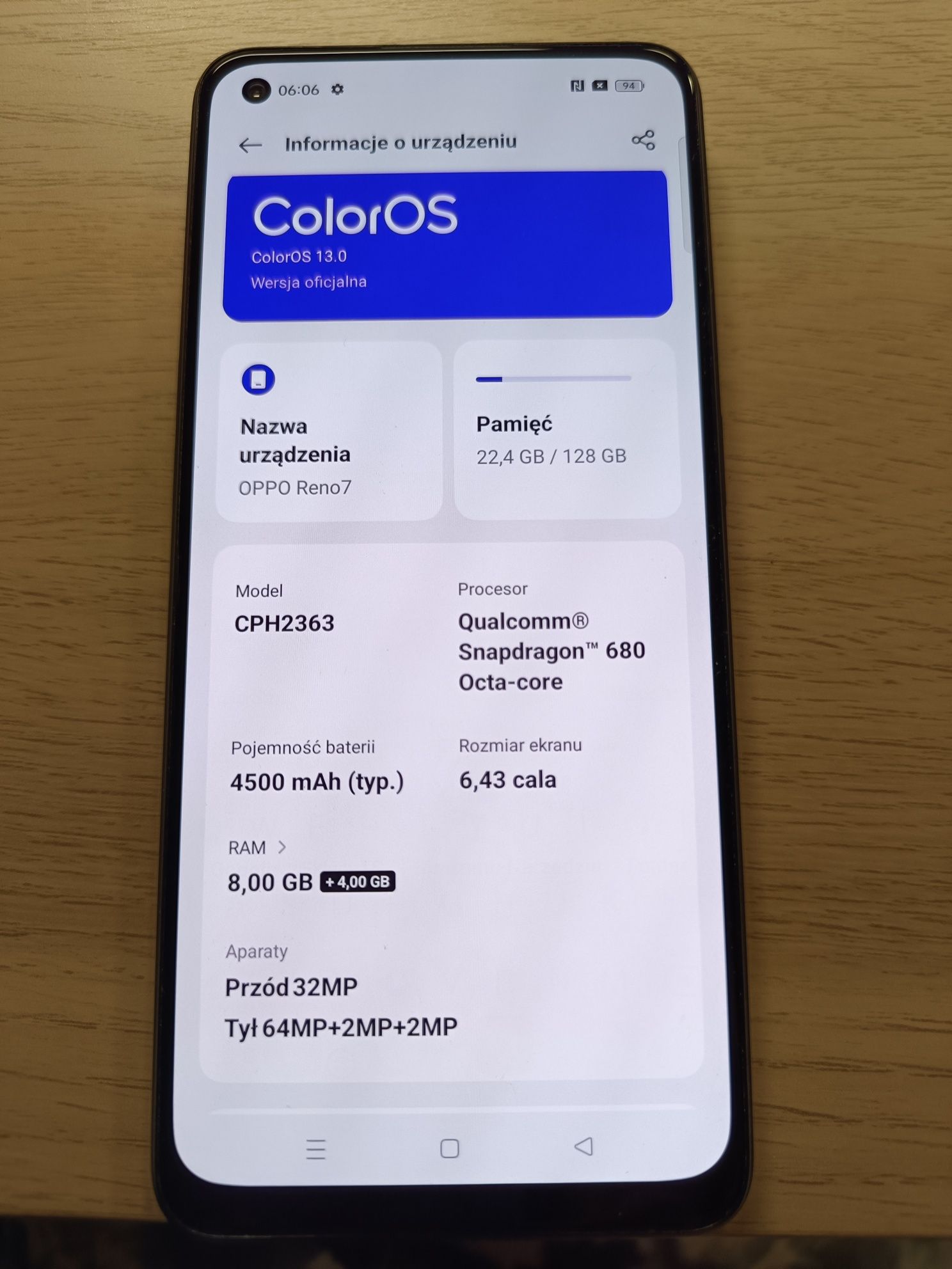 Telefon Oppo Reno 7 4G
