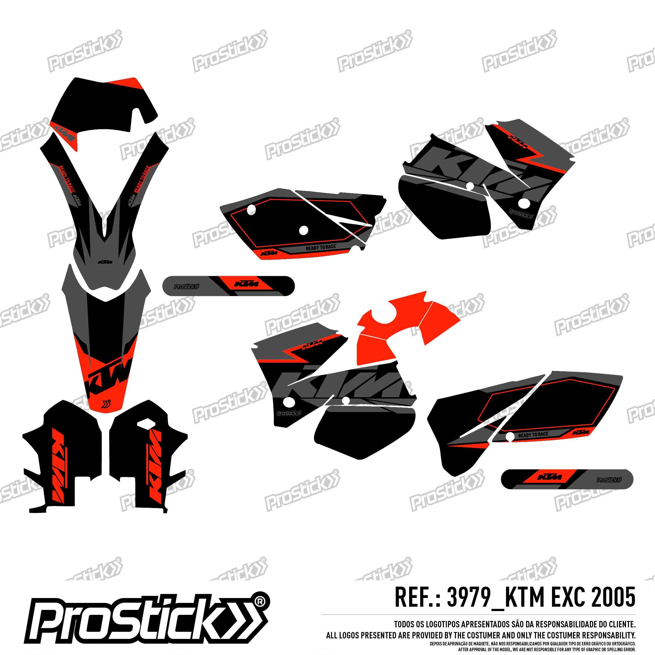 Kit Autocolantes ktm exc sx de 1998 a 2007