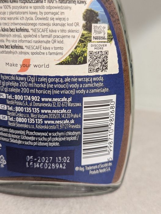 Nescafe Classic Decaf Bezkofeinowa 100g kawa rozpuszczalna