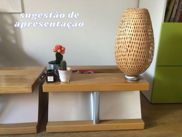 2 mesas de cabeceira- madeira maciça de faia- peças de design único