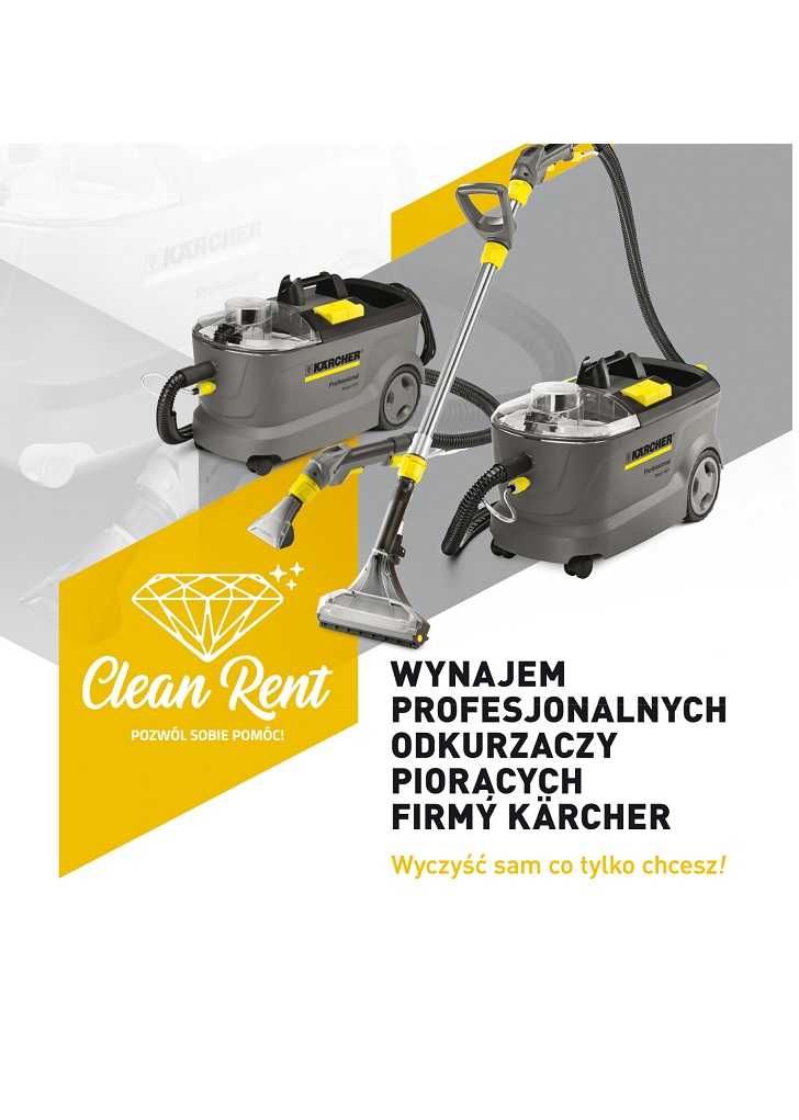 Wynajem odkurzacza piorącego Professional KARCHER PUZZI 10/1. Pranie.