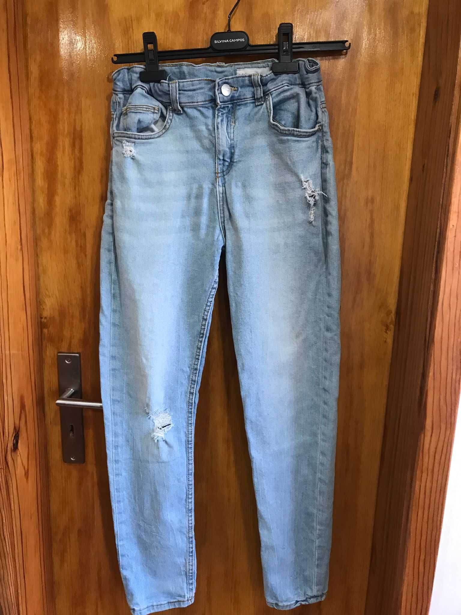 Kit com 5 Calças de Ganga Juvenil Jeans Rapaz 14 anos Como Novo