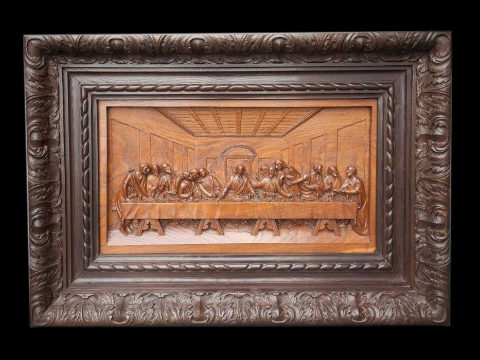 Última Ceia de Cristo com moldura de suspensão