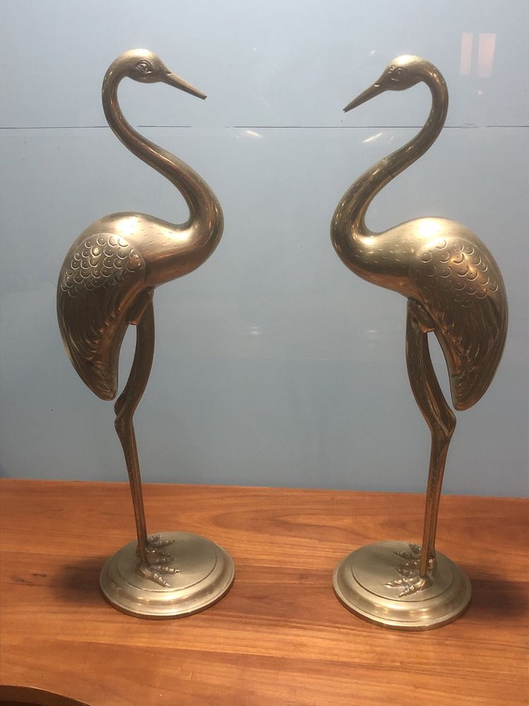 Par de garcas e latao