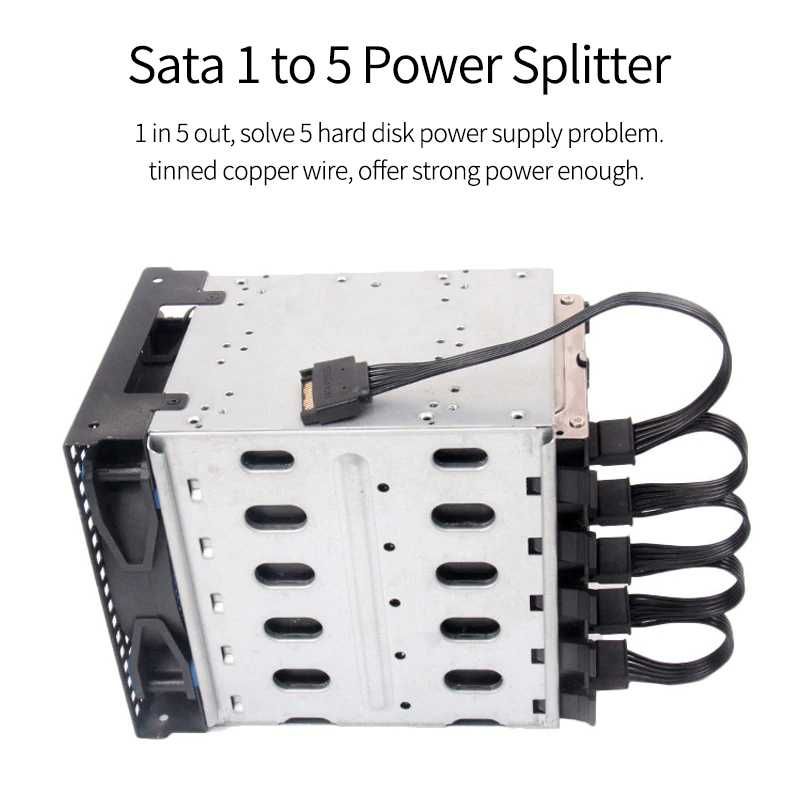 Кабель питания MOLEX и SATA на 2/4/5 SATA 15-pin для SAS/SATA дисков