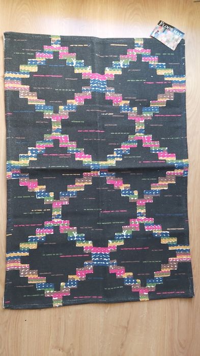 Dywanik podłogowy dywan dekoracyjny 60x90 nowy niebieski czarny