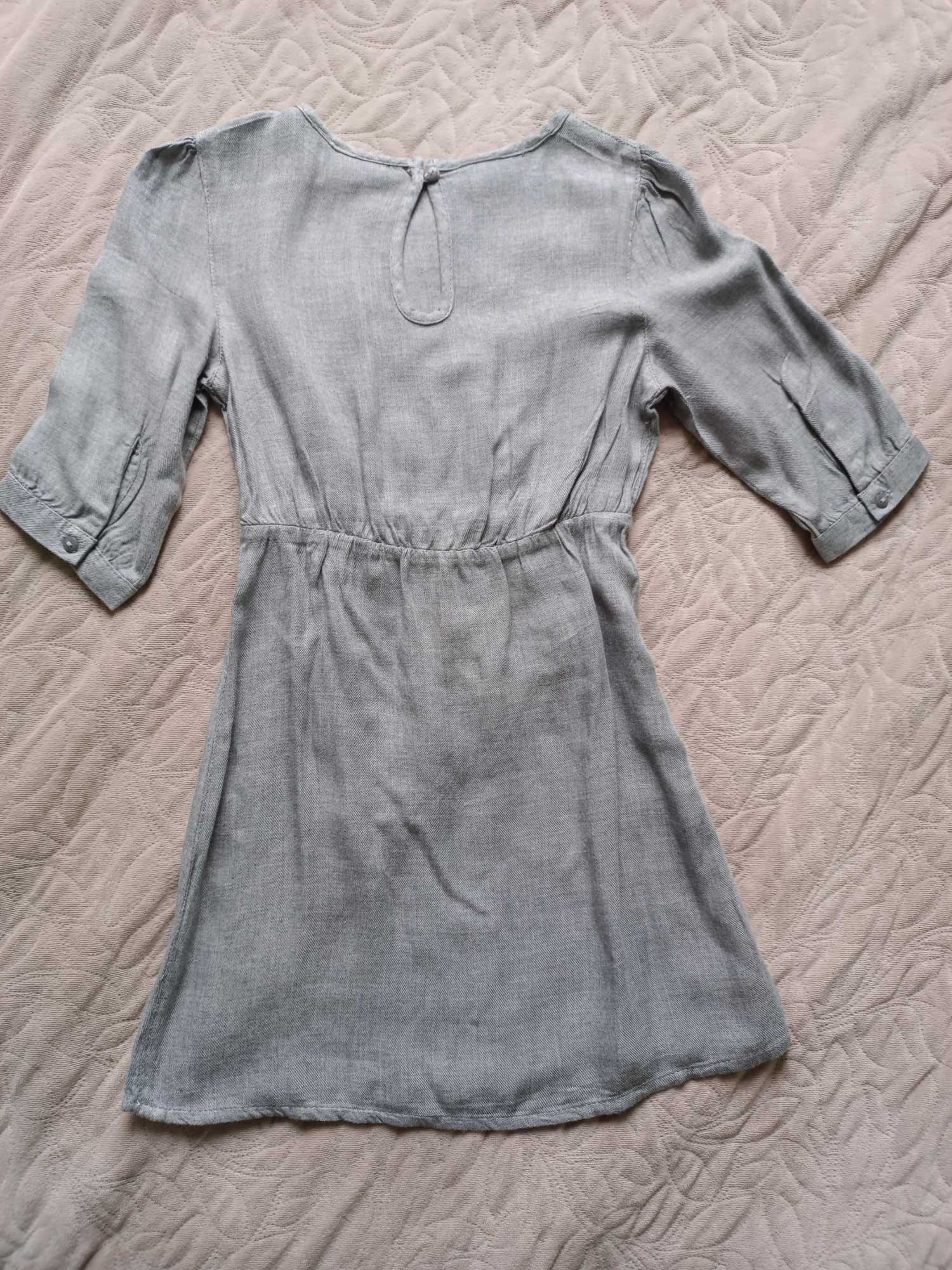 Lupilu - szara dzianinowa sukienka 98/104