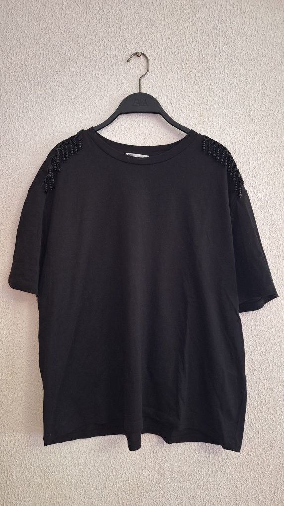 T-shirt com strass Zara