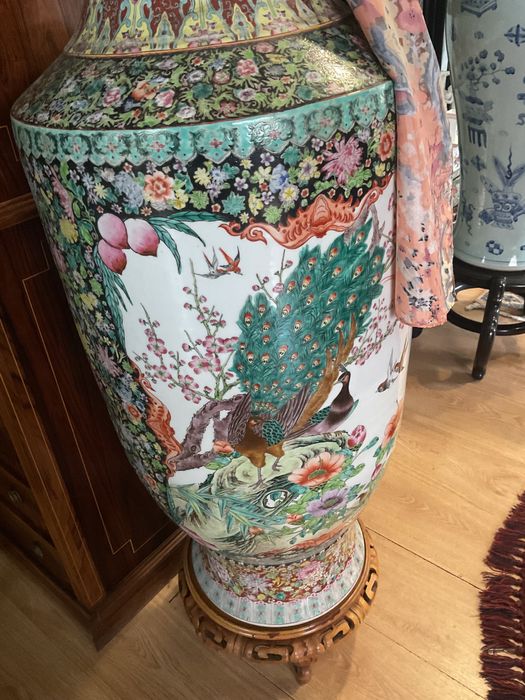 Vaso oriental famille rose style ,alt,1,20 cm discrição abaixo