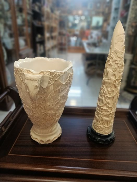 Jarra e Presa em resina/marfinite