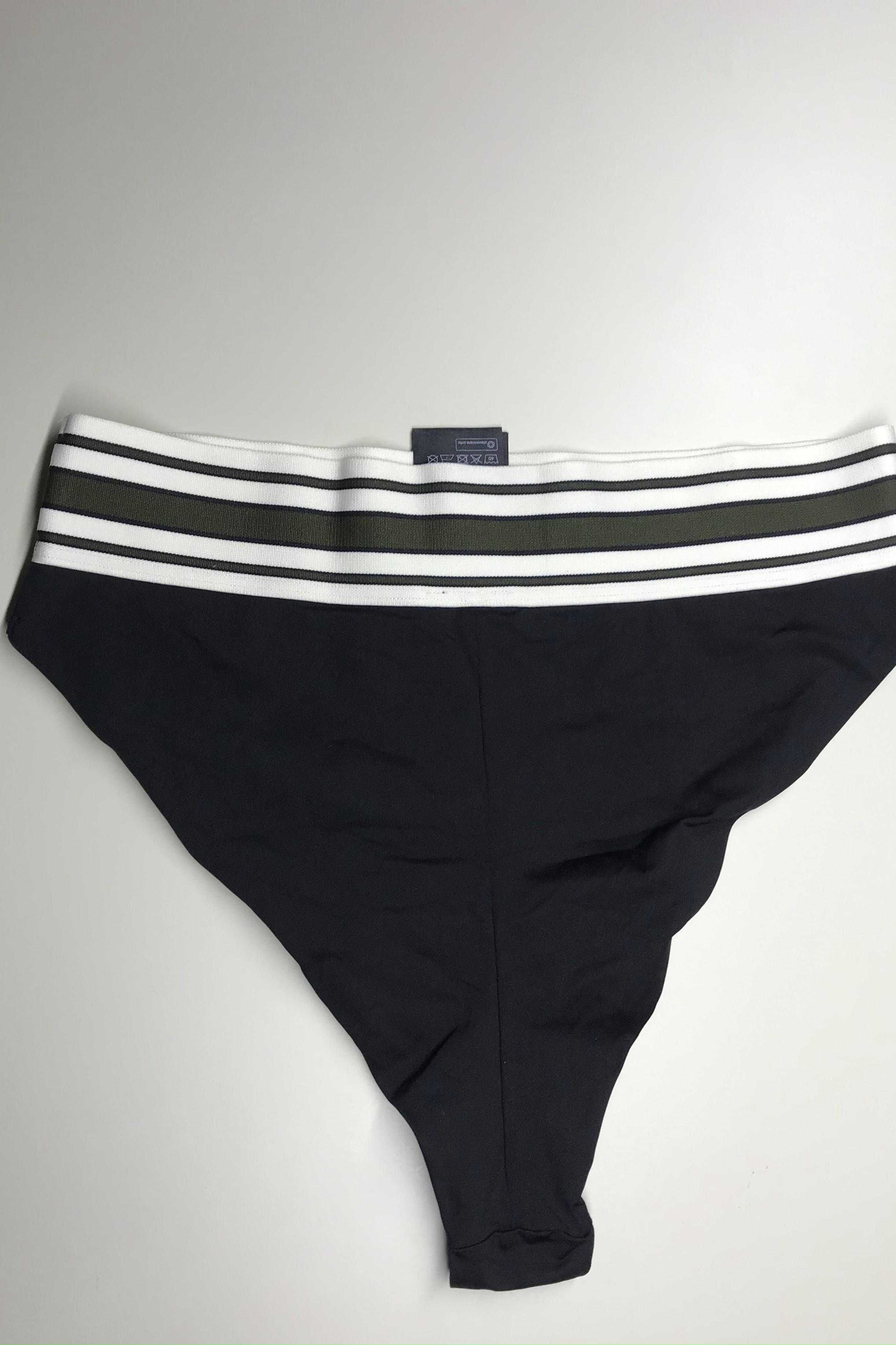 Czarny dół od bikini z paskami 42 XL H&M