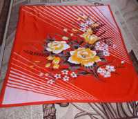 Красное тёплое одеяло с цветами  1.95 м × 1.70м