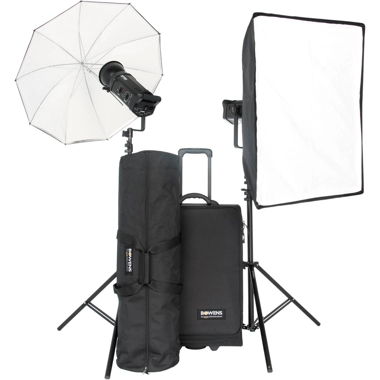 Bowens Gemini 750Pro zestaw lamp+statywy+karty pulsar+softbox