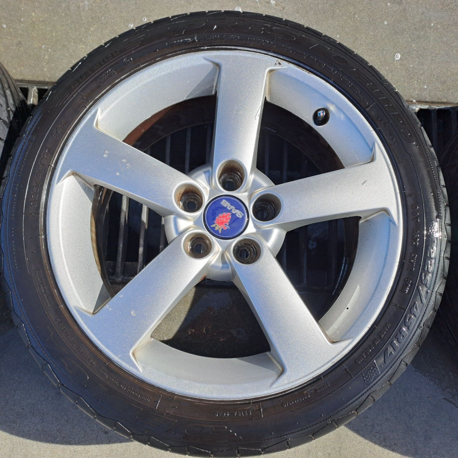 Alufelgi 17" 5x110 z oponami w bdb stanie Saab 93