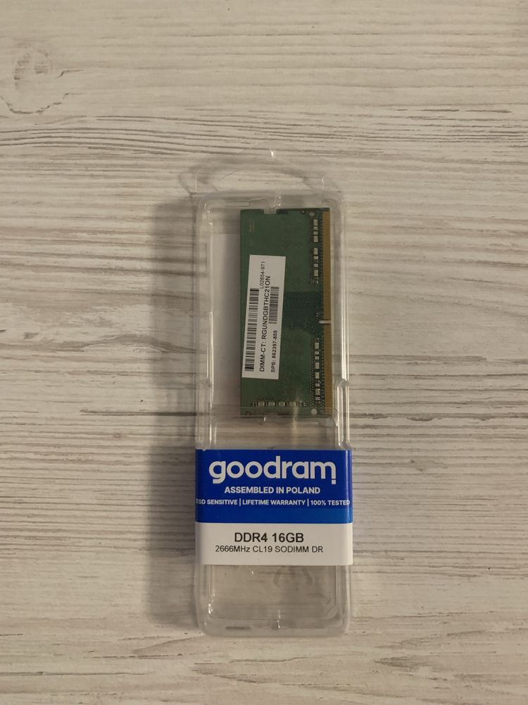 Оперативна пам’ять Goodram DDR4 16GB 2666MHz CL19 SODIMM