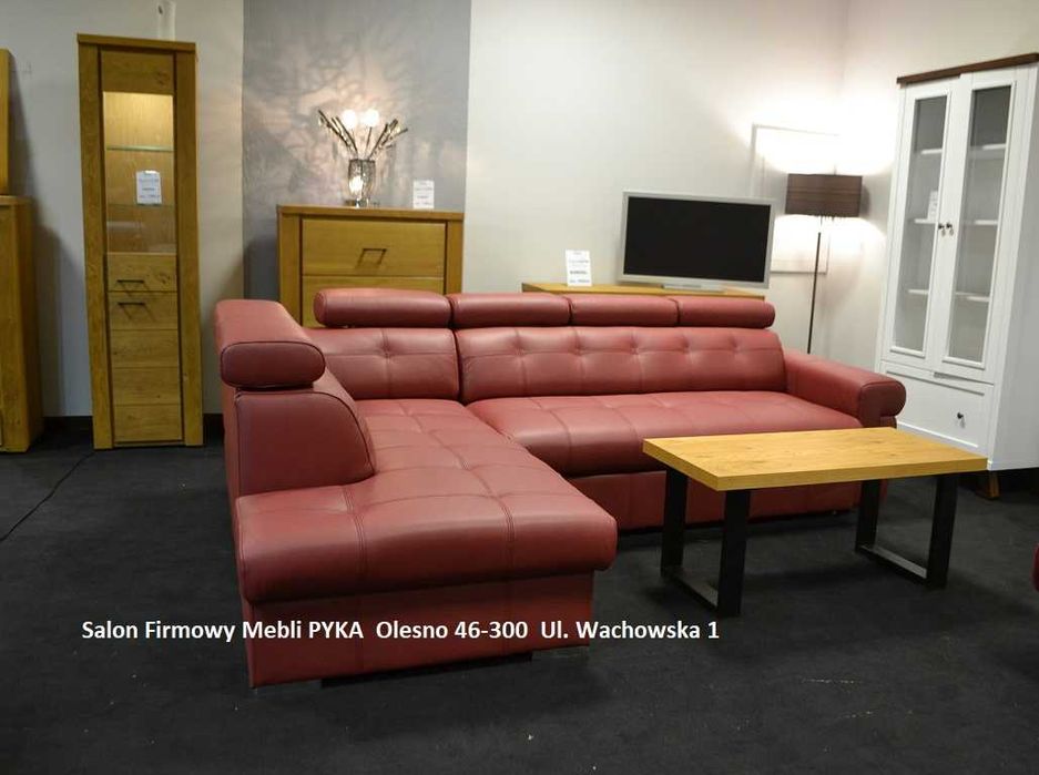 Narożnik ATLANTA - Skóra Naturalna- 190x280cm, -27% - Producent OLESNO
