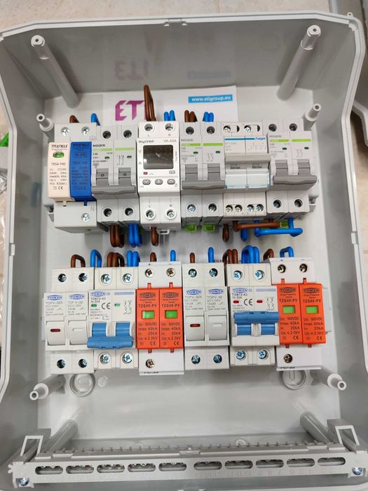 Готовий щиток захисту інвертора 1 фаза/ Deye 5-12 кВт AC+DC