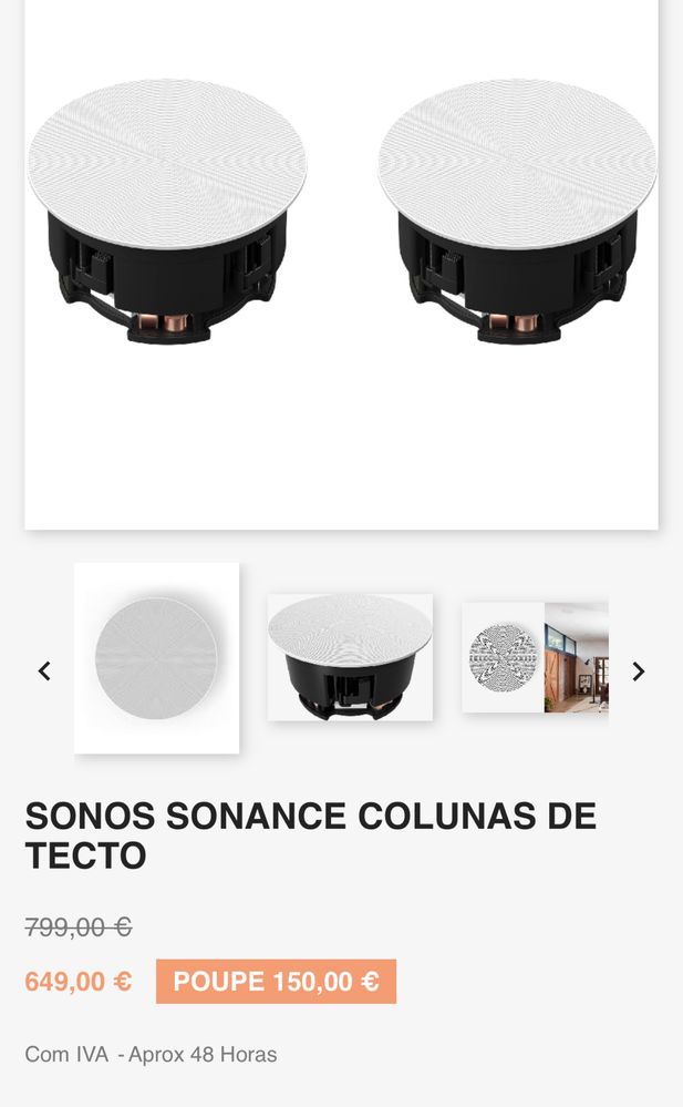 Colunas de embutir Sonos Sonance VP-62R