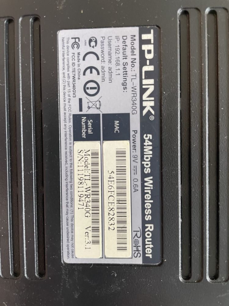 Router TP-Link TL-WR340G