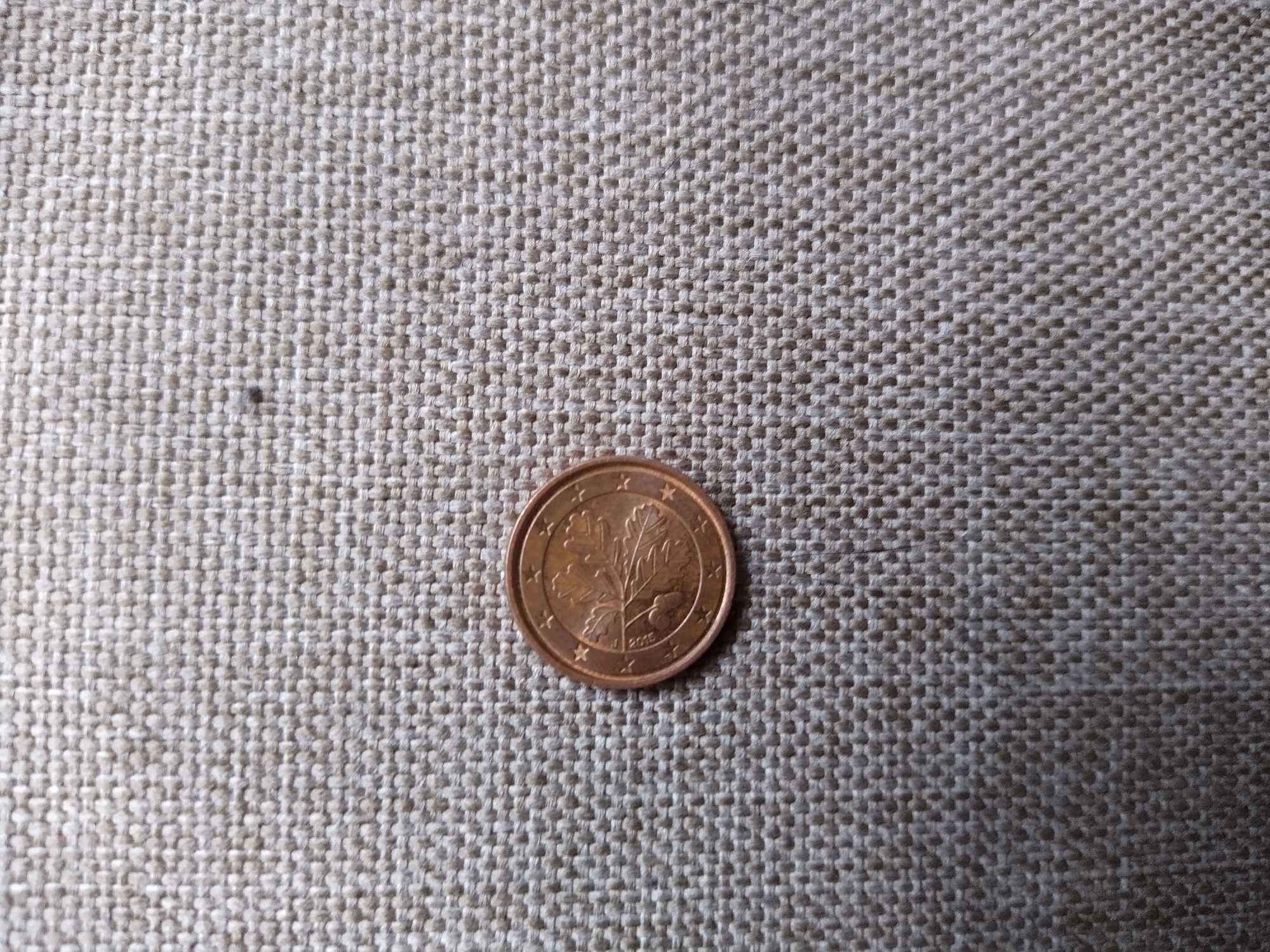 Moneta kolekcjonerska 1 euro cent (J) 2015r.Destrukt menniczy.Unikat