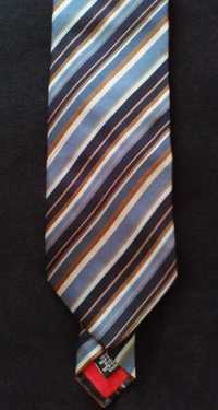 Krawat Michaelis, jedwab, biznesowy, paski,ręcznie robiony