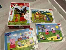 Puzzle 2+ 3+ zestaw Bing Kubuś Peppa