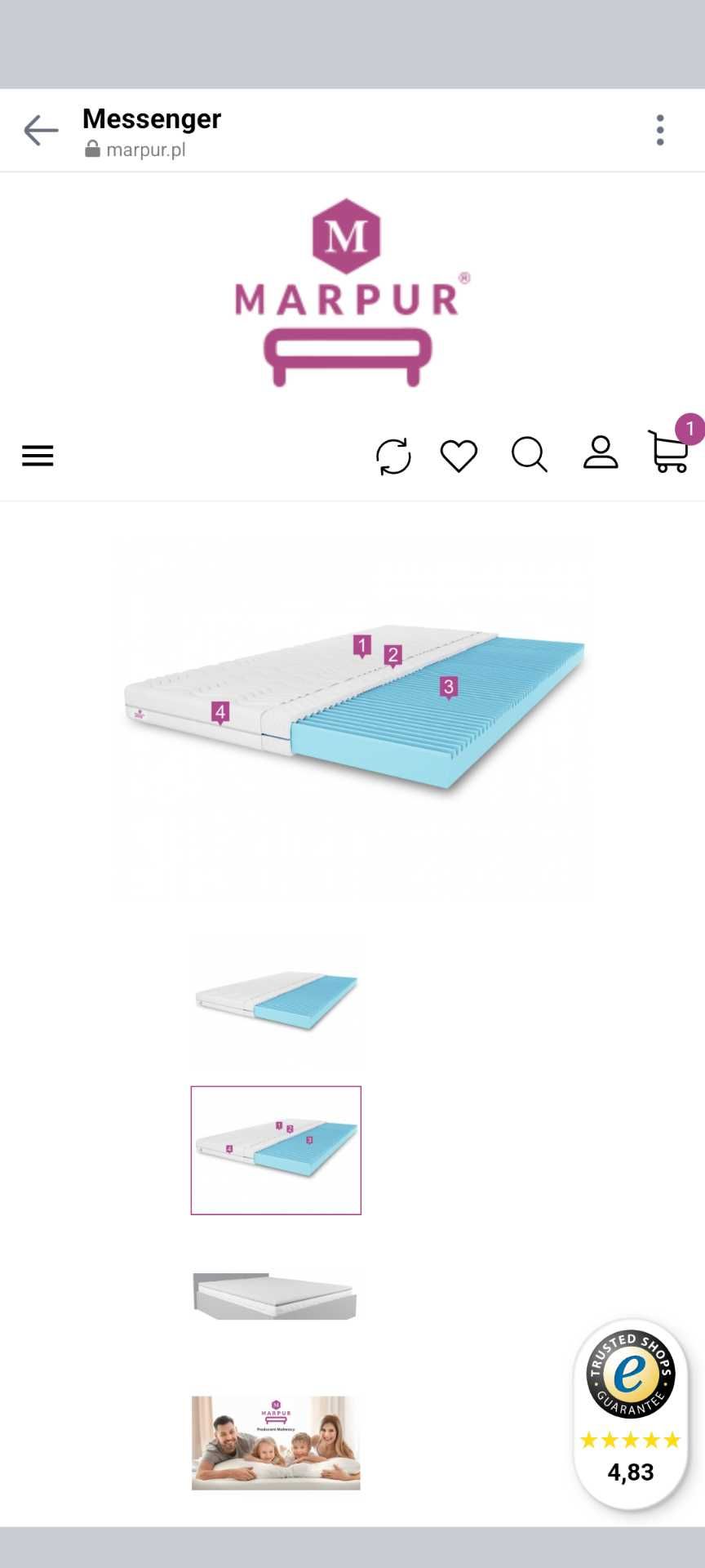 Materac topper masujący