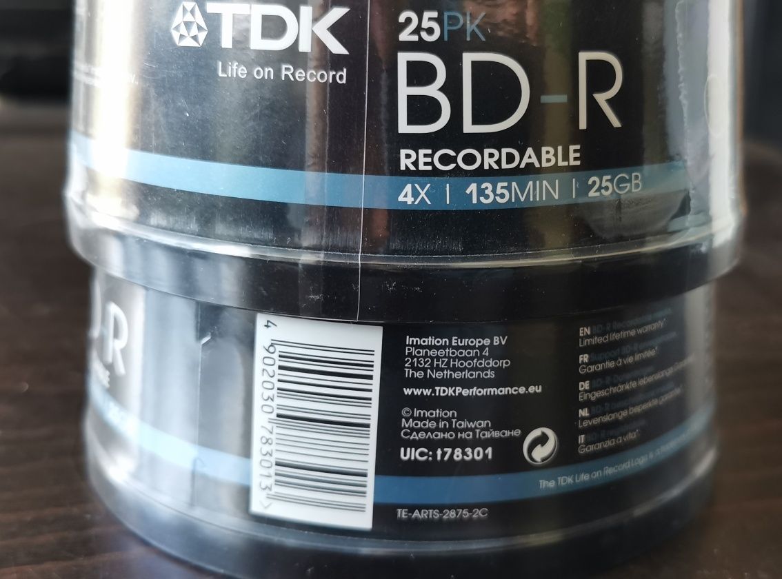 Płyty Blu-Ray TDK BD-R 25GB

TDK BD-R 25GB