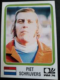 Cromo Panini World Cup Story de Piet Schrijvers no Mundial 74
