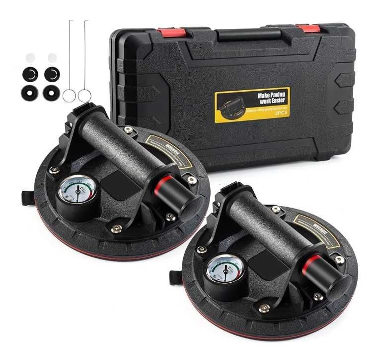 Zestaw 2 przyssawek z manometrem, średnica 20cm, udźwig 400kg WUERQIE