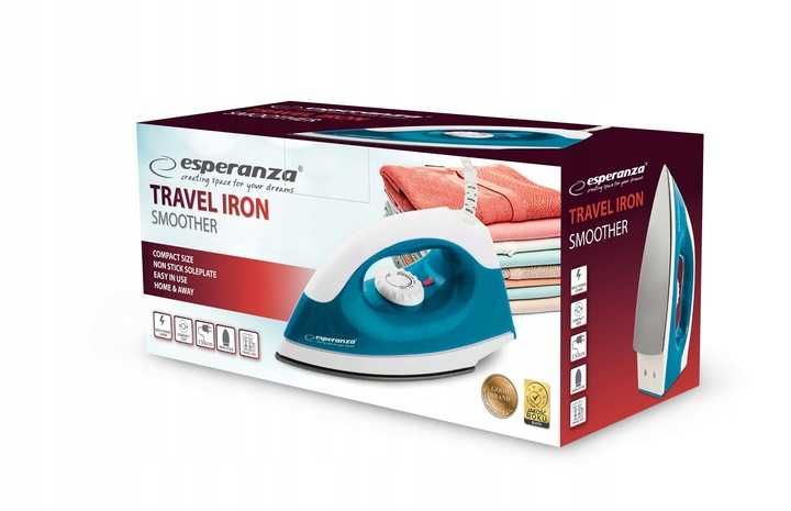 Żelazko Podróżne Turystyczne Kompaktowe 1200W Do Ubrań NOWE