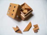 Gra Dice Box Half Cubes PUZZLE 3D drewno