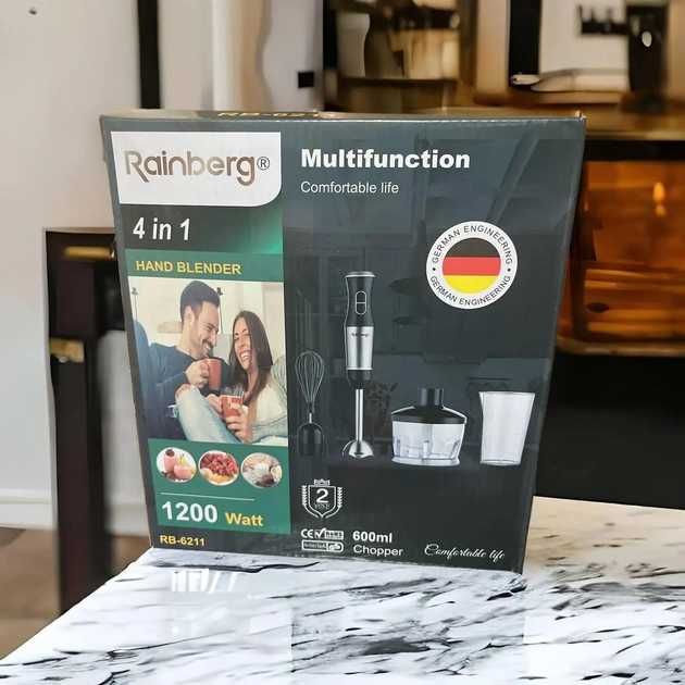 НЕМЕЦКИЙ Блендер Rainberg Rb-6211 4В1 1200Вт Миксер комбайн