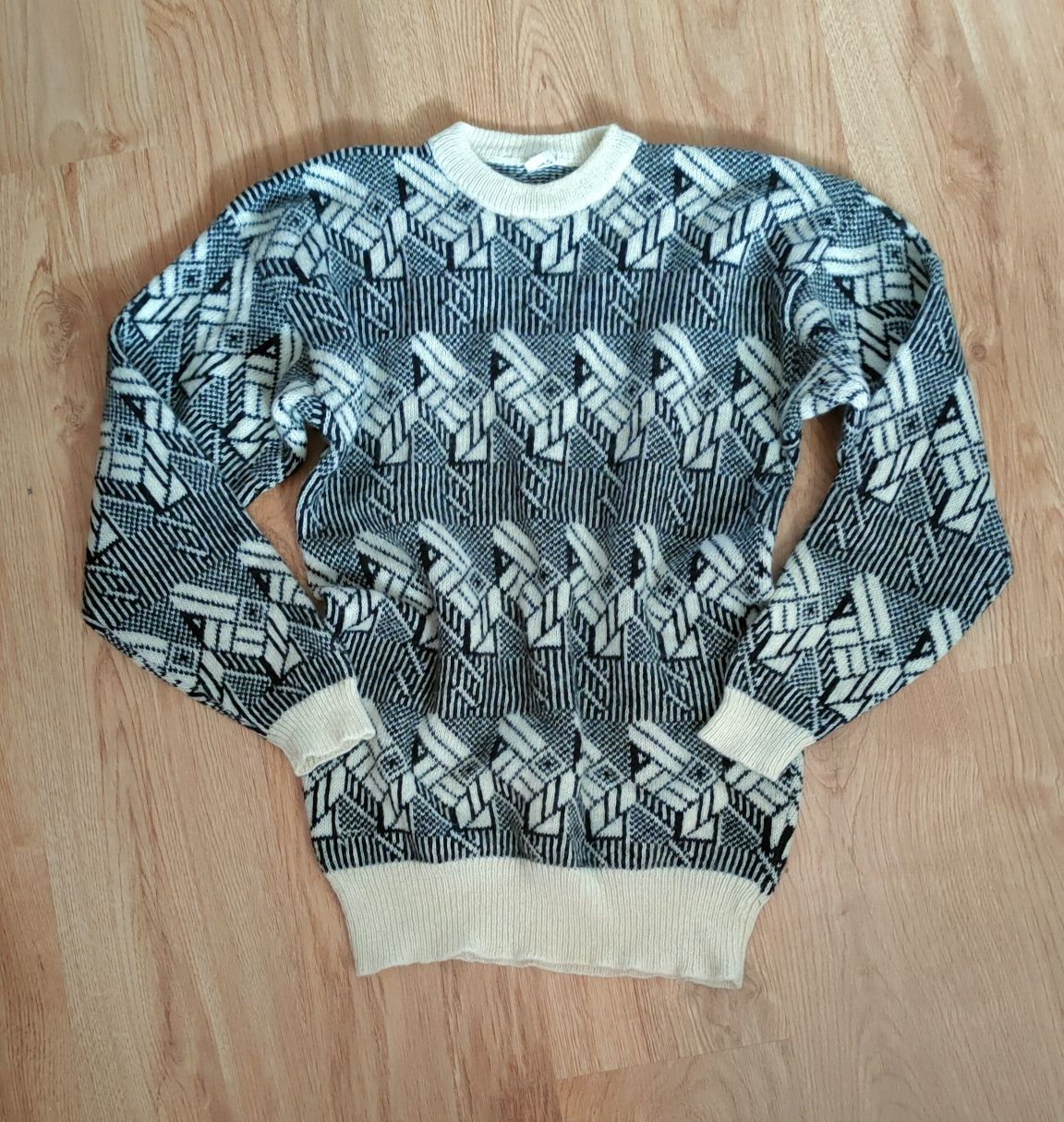 Wyprzedaż Sweter damski S oversize 100% wełna H&M Super stan Retro