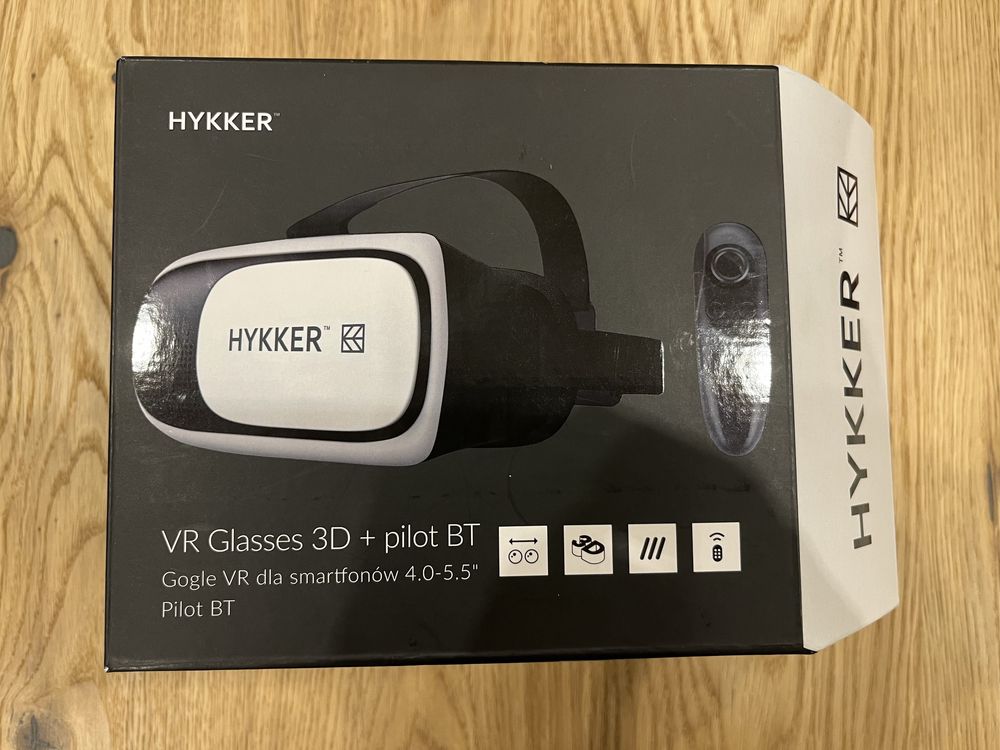 Google VR Glasses 3D HYKKER, białe