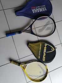 Raquetes de ténis da marca head e Yamaha