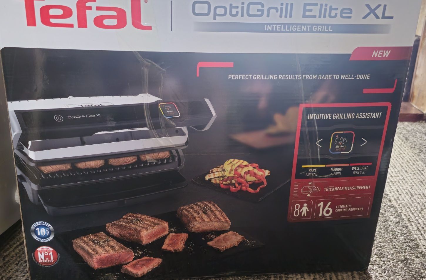 Гриль-барбекю електричний Tefal Optigrill Elite XL GC760D30